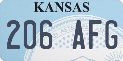 KS license plate 206AFG