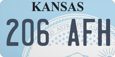 KS license plate 206AFH