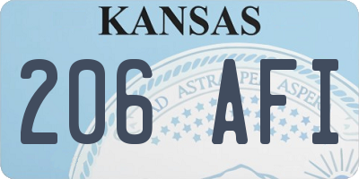KS license plate 206AFI
