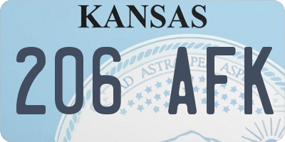 KS license plate 206AFK