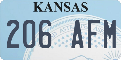 KS license plate 206AFM