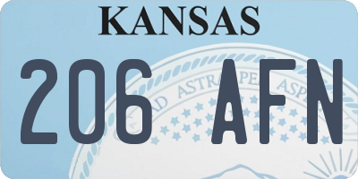 KS license plate 206AFN