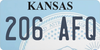 KS license plate 206AFQ
