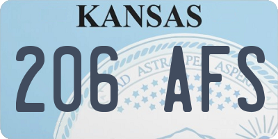 KS license plate 206AFS