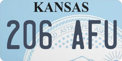 KS license plate 206AFU