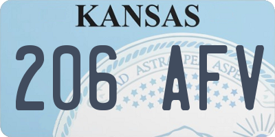 KS license plate 206AFV
