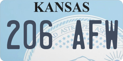KS license plate 206AFW