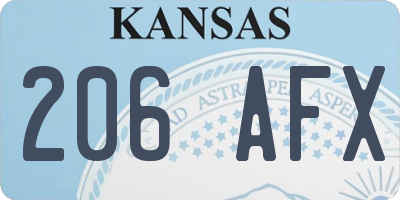 KS license plate 206AFX