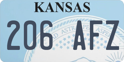 KS license plate 206AFZ