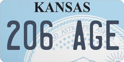 KS license plate 206AGE