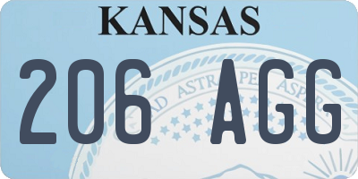 KS license plate 206AGG