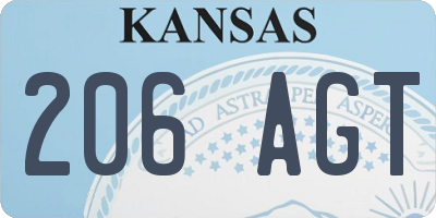 KS license plate 206AGT