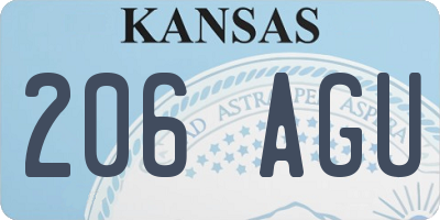 KS license plate 206AGU