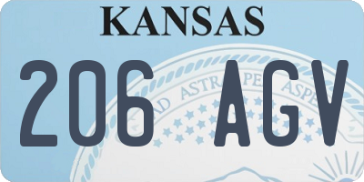 KS license plate 206AGV