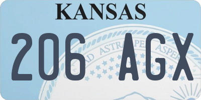 KS license plate 206AGX