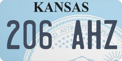 KS license plate 206AHZ