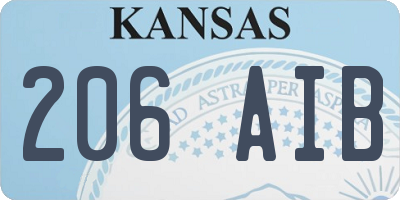 KS license plate 206AIB