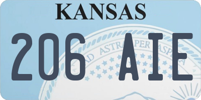 KS license plate 206AIE