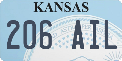 KS license plate 206AIL