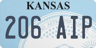 KS license plate 206AIP