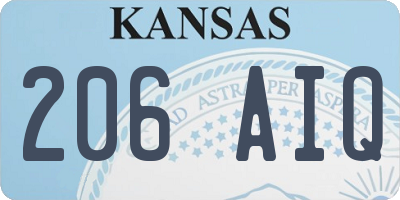 KS license plate 206AIQ