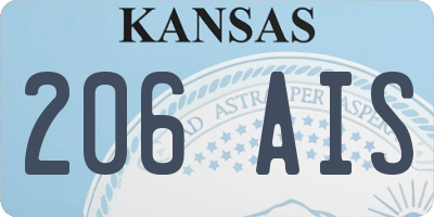 KS license plate 206AIS