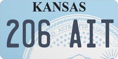 KS license plate 206AIT