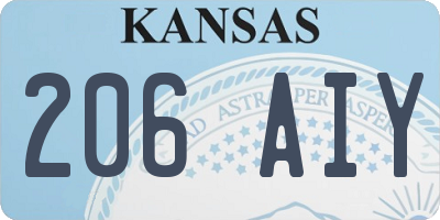 KS license plate 206AIY