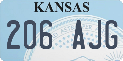 KS license plate 206AJG