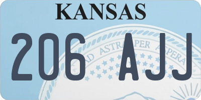 KS license plate 206AJJ