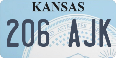 KS license plate 206AJK