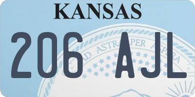 KS license plate 206AJL