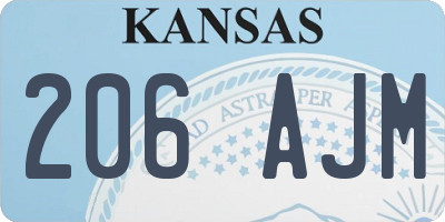 KS license plate 206AJM