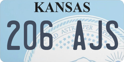 KS license plate 206AJS