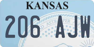 KS license plate 206AJW