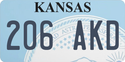 KS license plate 206AKD