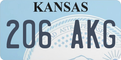 KS license plate 206AKG