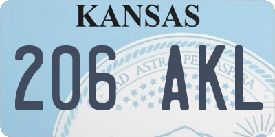 KS license plate 206AKL