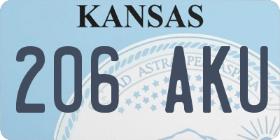 KS license plate 206AKU