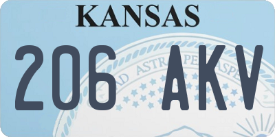 KS license plate 206AKV