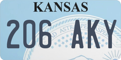 KS license plate 206AKY
