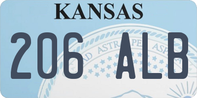KS license plate 206ALB