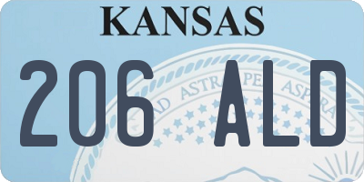 KS license plate 206ALD