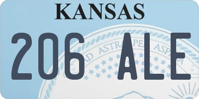 KS license plate 206ALE