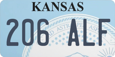 KS license plate 206ALF