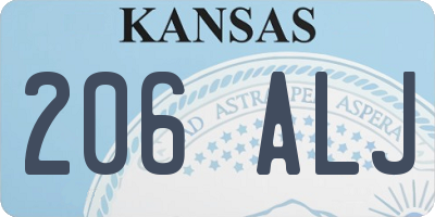 KS license plate 206ALJ