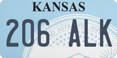 KS license plate 206ALK