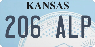 KS license plate 206ALP