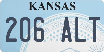 KS license plate 206ALT