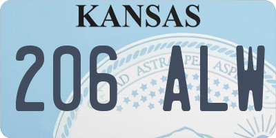 KS license plate 206ALW